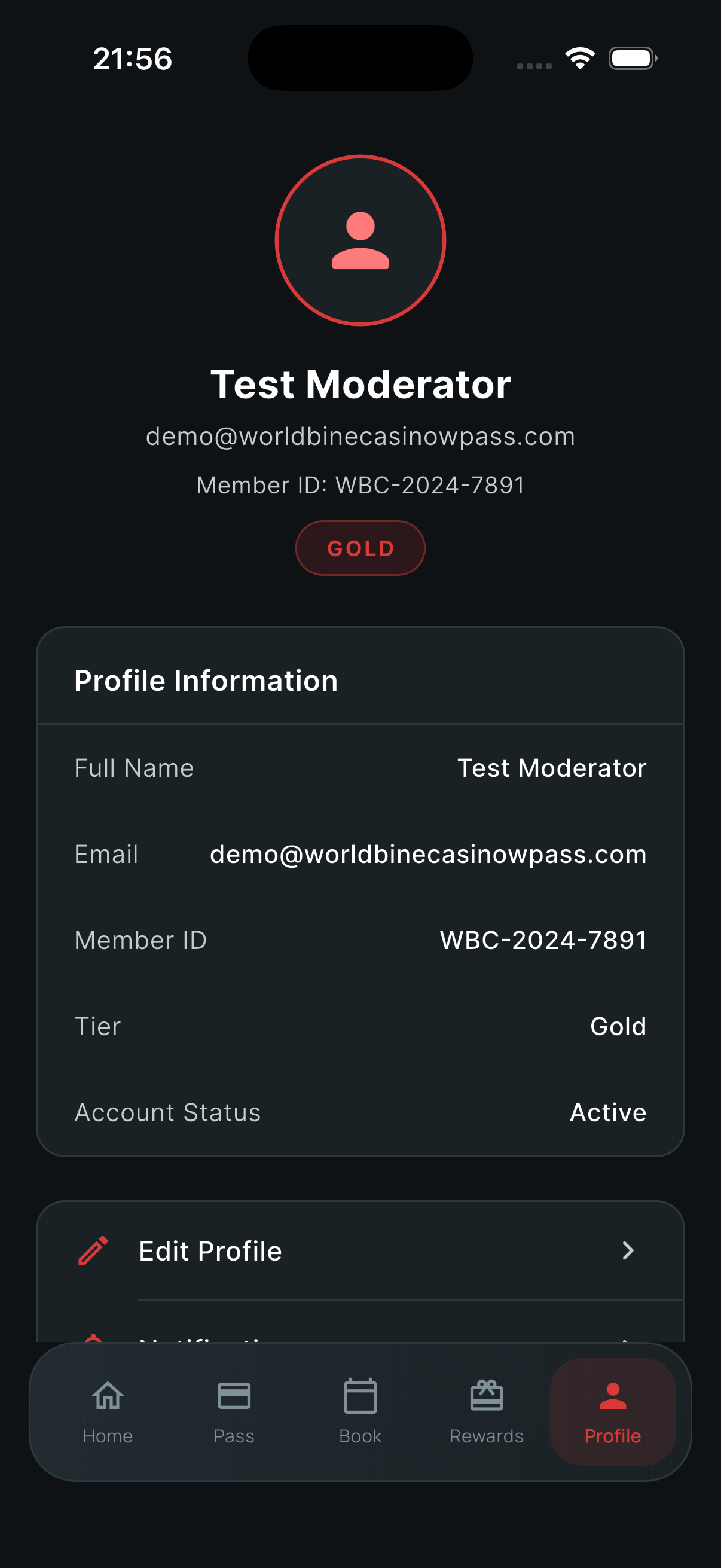 wPass App Screen 8